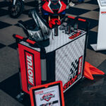 The helmet cleaning set-up on the Motul Stand at idle Auto Fest, taken by Joe Fleming Bonafide Studio