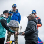 Newly elected Prime Minister of Lesotho, Mr Sam Matekane (far right) hands out the Gold trophies at this year’s Roof of Africa, by Black Rock Studio