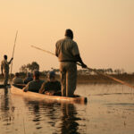 Sailing,In,Traditional,Mokoro,In,The,Okavango,Delta,,Botswana